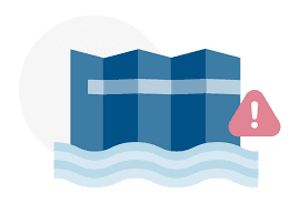Digital map showing flood risk zones